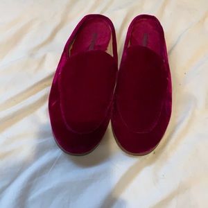 Pink Velvet Banana Republic Mules